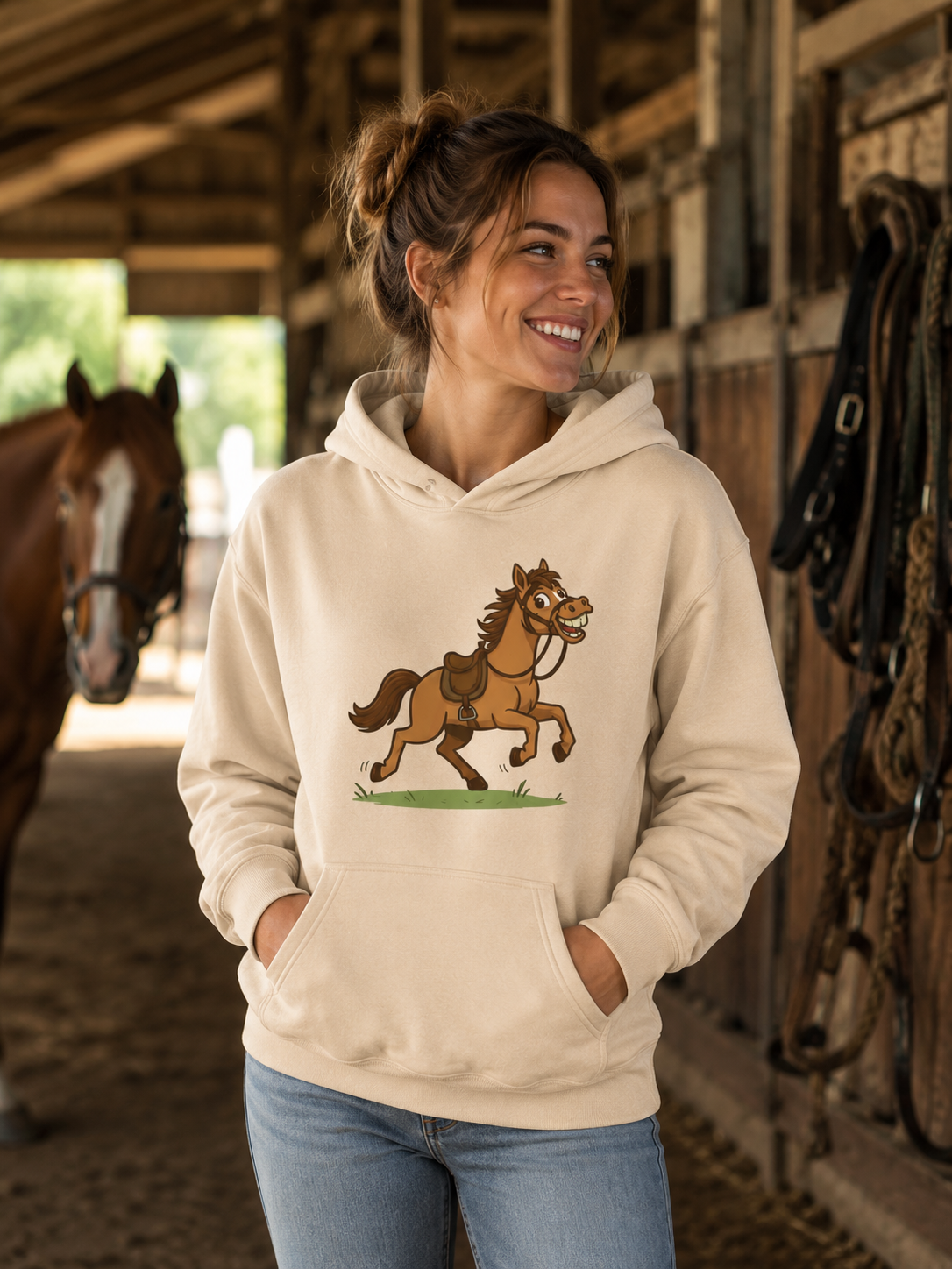 Women's Funny Equestrian Hoodie – Horse Rider Gift, Brushed Fleece | DoubleLCo