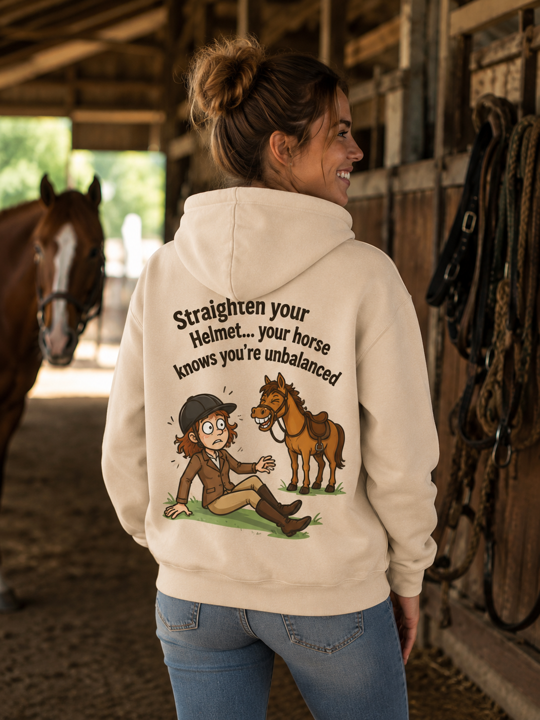 Women's Funny Equestrian Hoodie – Horse Rider Gift, Brushed Fleece | DoubleLCo