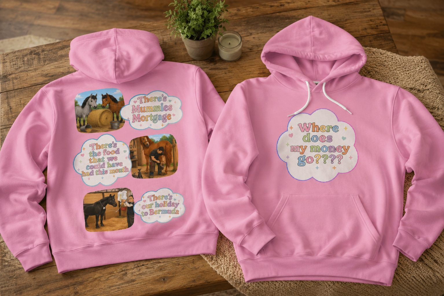 Women's Horse Mum Hoodie Pink – Equestrian Gift, Premium Fleece | DoubleLCo