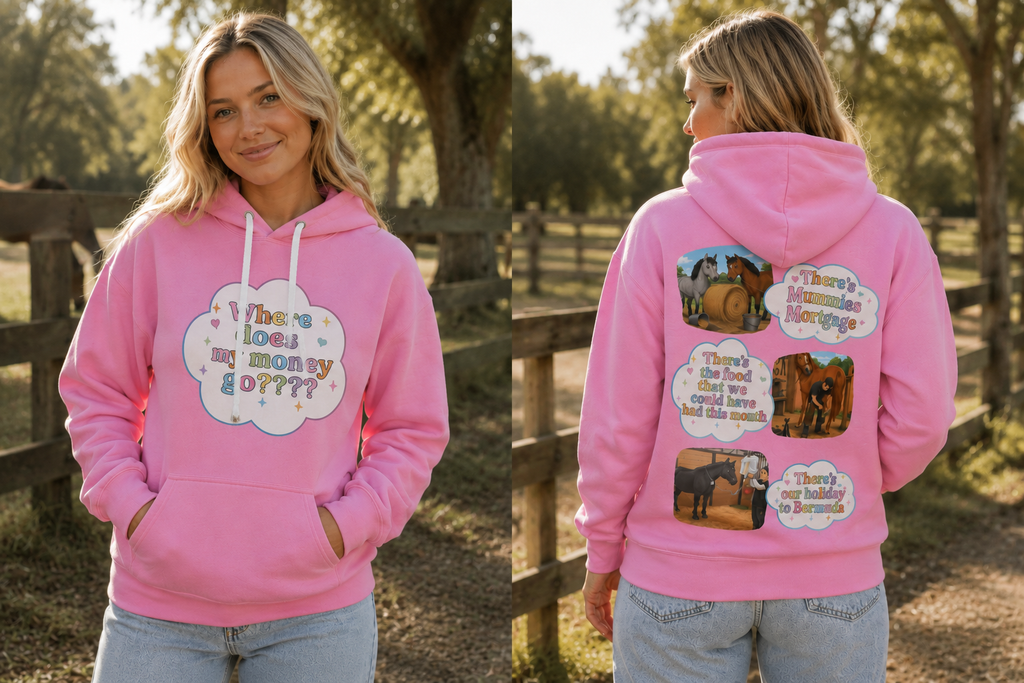 Women's Horse Mum Hoodie Pink – Equestrian Gift, Premium Fleece | DoubleLCo