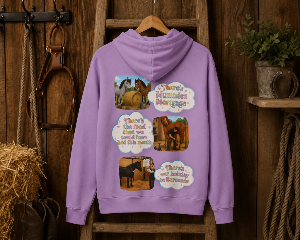 Women's Horse Mum Hoodie Purple – Equestrian Gift, Premium Fleece | DoubleLCo