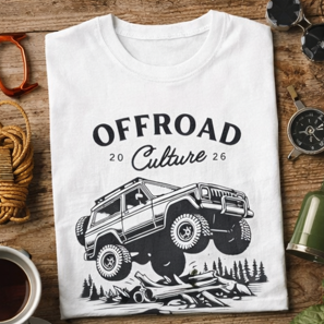 Women's 4x4 Offroad Graphic T-Shirt – Vintage 4WD Design, 100% Cotton | DoubleLCo