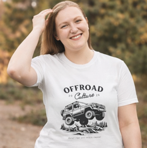 Women's 4x4 Offroad Graphic T-Shirt – Vintage 4WD Design, 100% Cotton | DoubleLCo